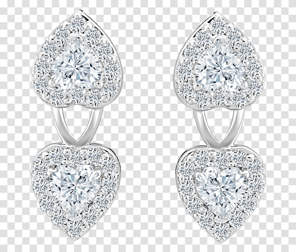 Reflection Diamond Heart Earrings Solid, Accessories, Accessory, Jewelry, Gemstone Transparent Png