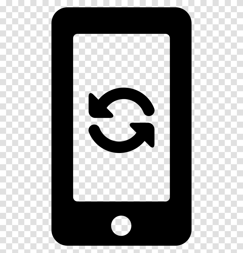 Refresh Circular Arrows Couple Symbol On Phone Screen Icon, Stencil, Sign, Rug, Recycling Symbol Transparent Png