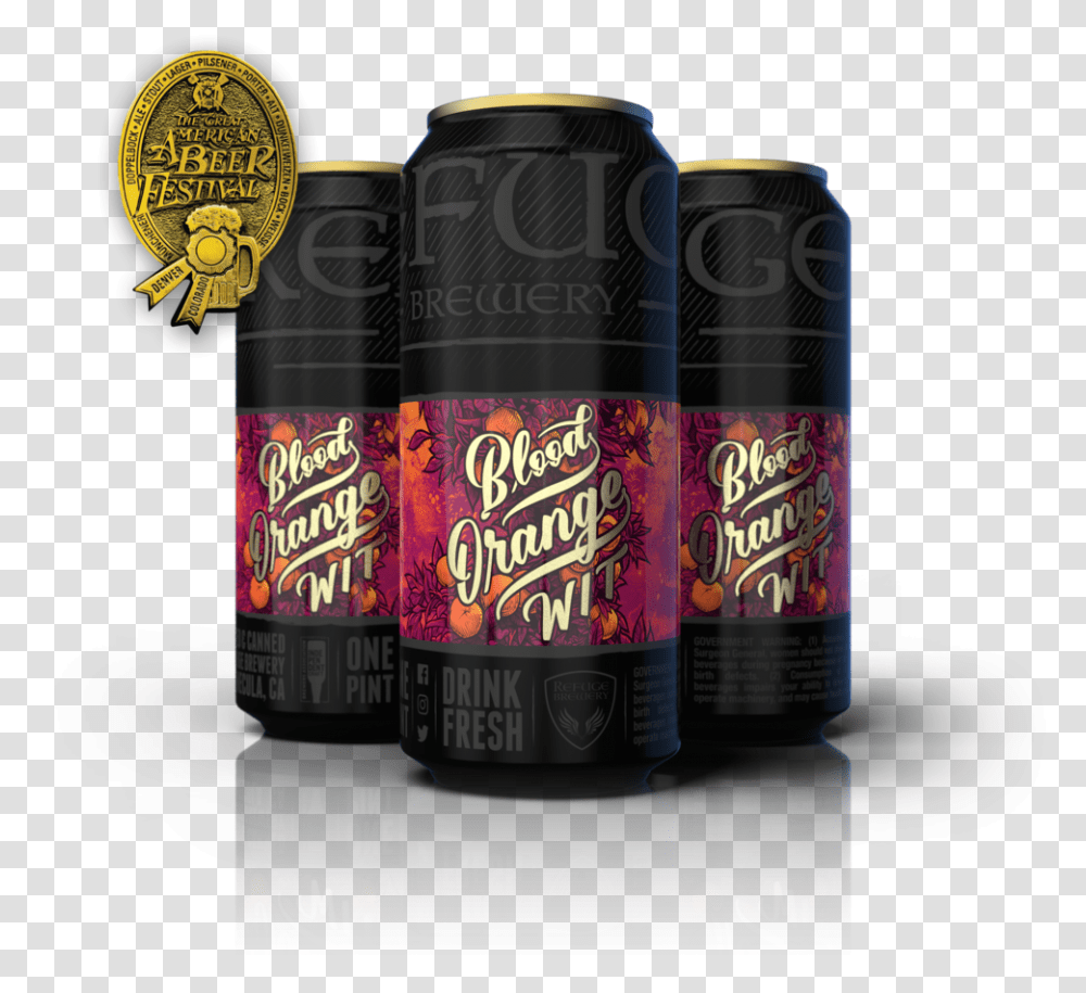 Refuge Brewery Refuge Brewery Blood Orange Wit, Tin, Can, Spray Can, Lager Transparent Png