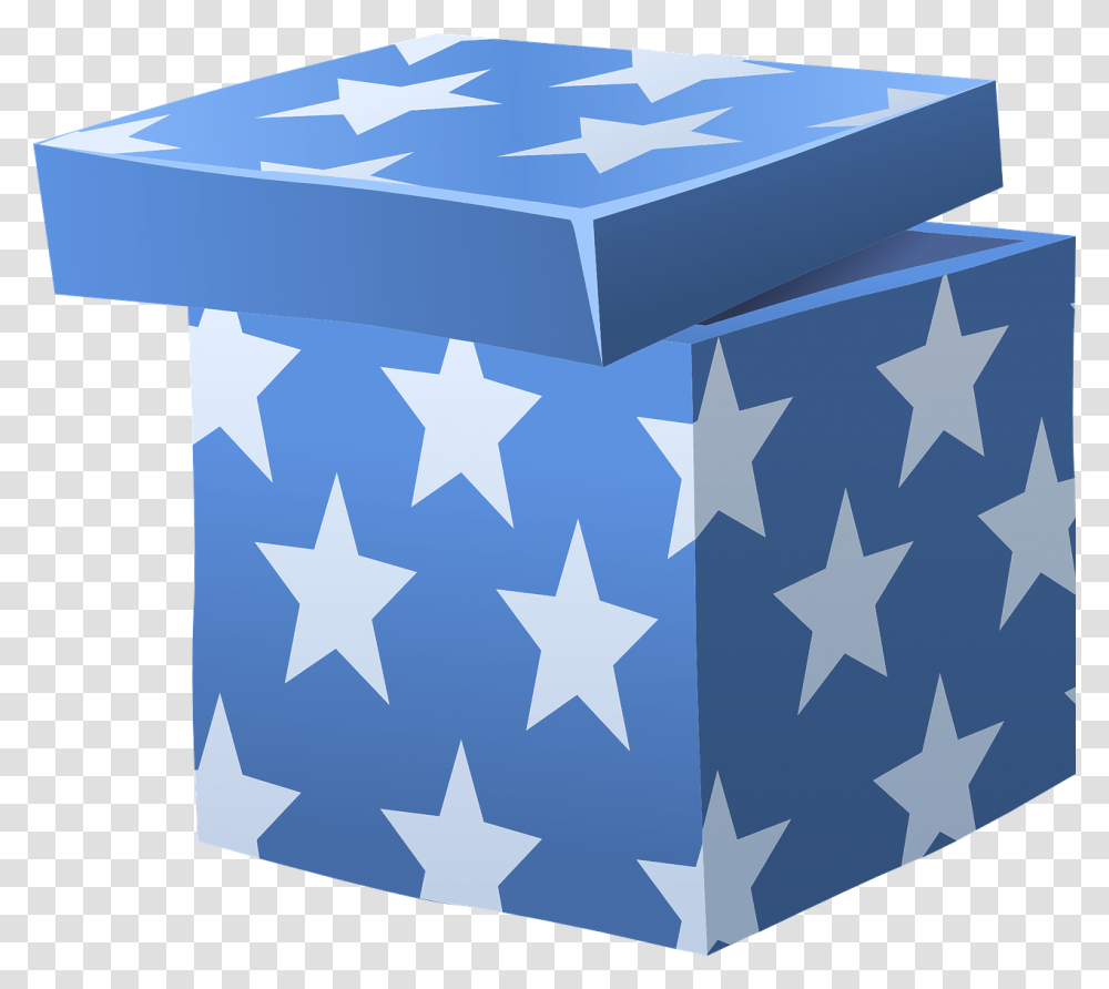 Regalos Azul Envuelto Cajas Presenta Estrellas Gift Box Clip Art, Star Symbol, Carton, Cardboard Transparent Png