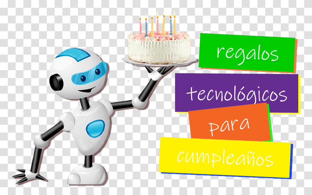 Regalos De Waiter Robot Cartoon, Birthday Cake, Dessert, Food, Toy Transparent Png
