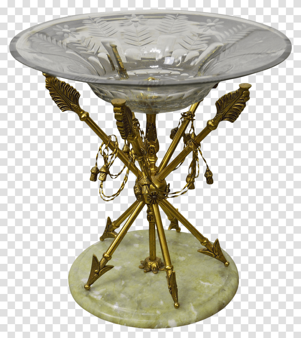 Regency Style Brass Crossed Arrows Pedestal, Glass, Chandelier, Lamp, Goblet Transparent Png