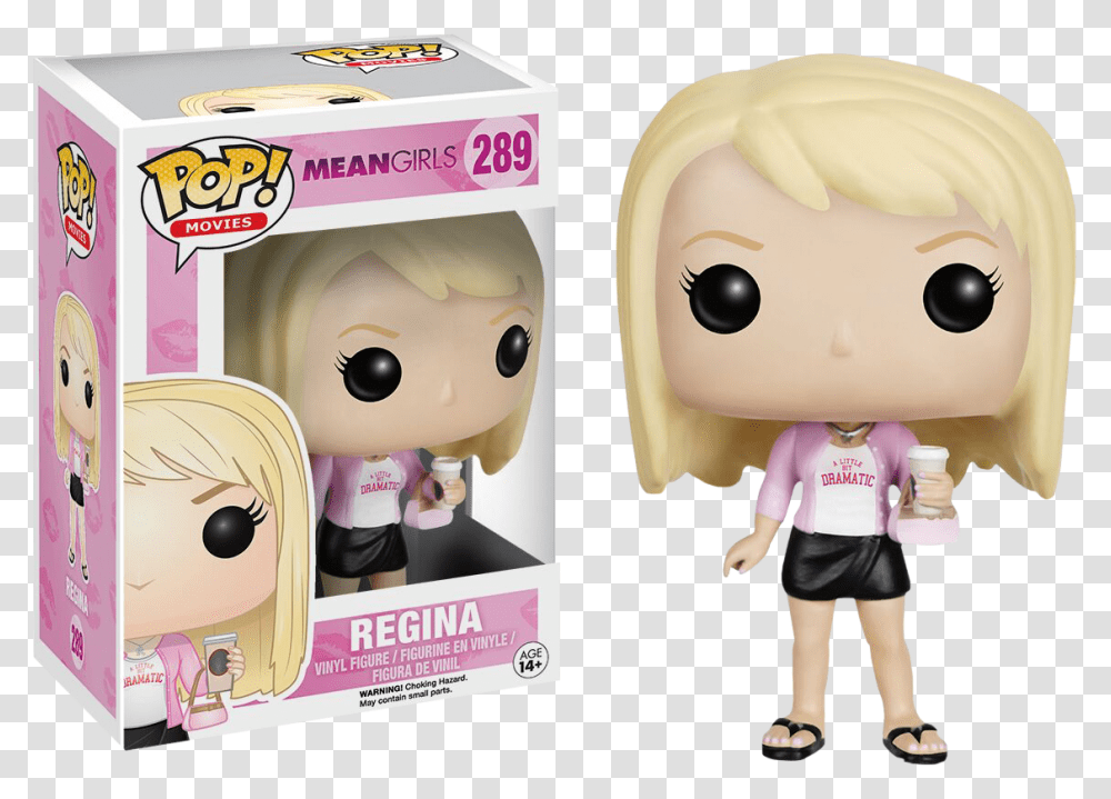 Regina Pop Vinyl Figure Mean Girls Funko Pop, Doll, Toy, Person, Human Transparent Png