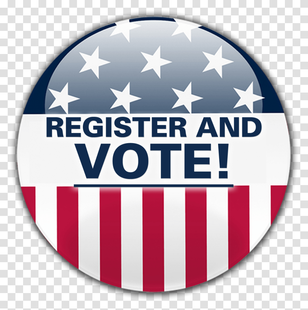 Register To Vote Circle Clipart Register To Vote Buttons, Logo, Trademark, Badge Transparent Png