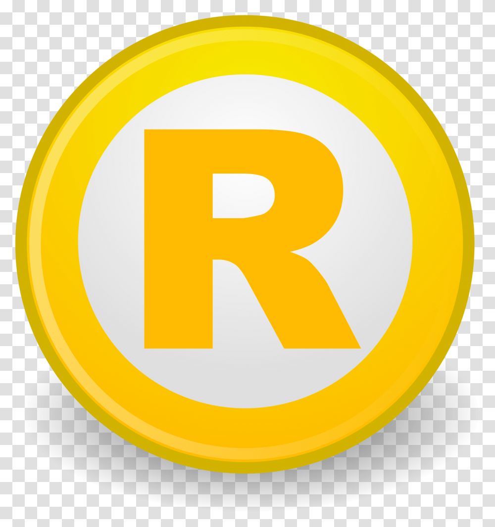Registered Trademark Yellow, Number, Label Transparent Png