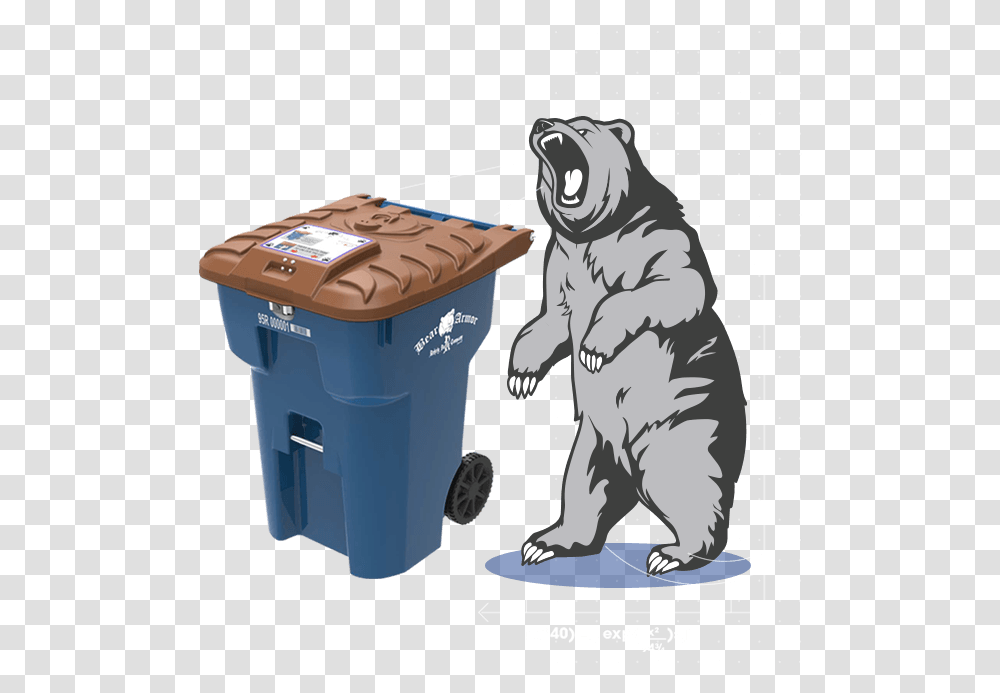 Rehrig Bear Cart, Mammal, Animal, Trash Can, Tin Transparent Png
