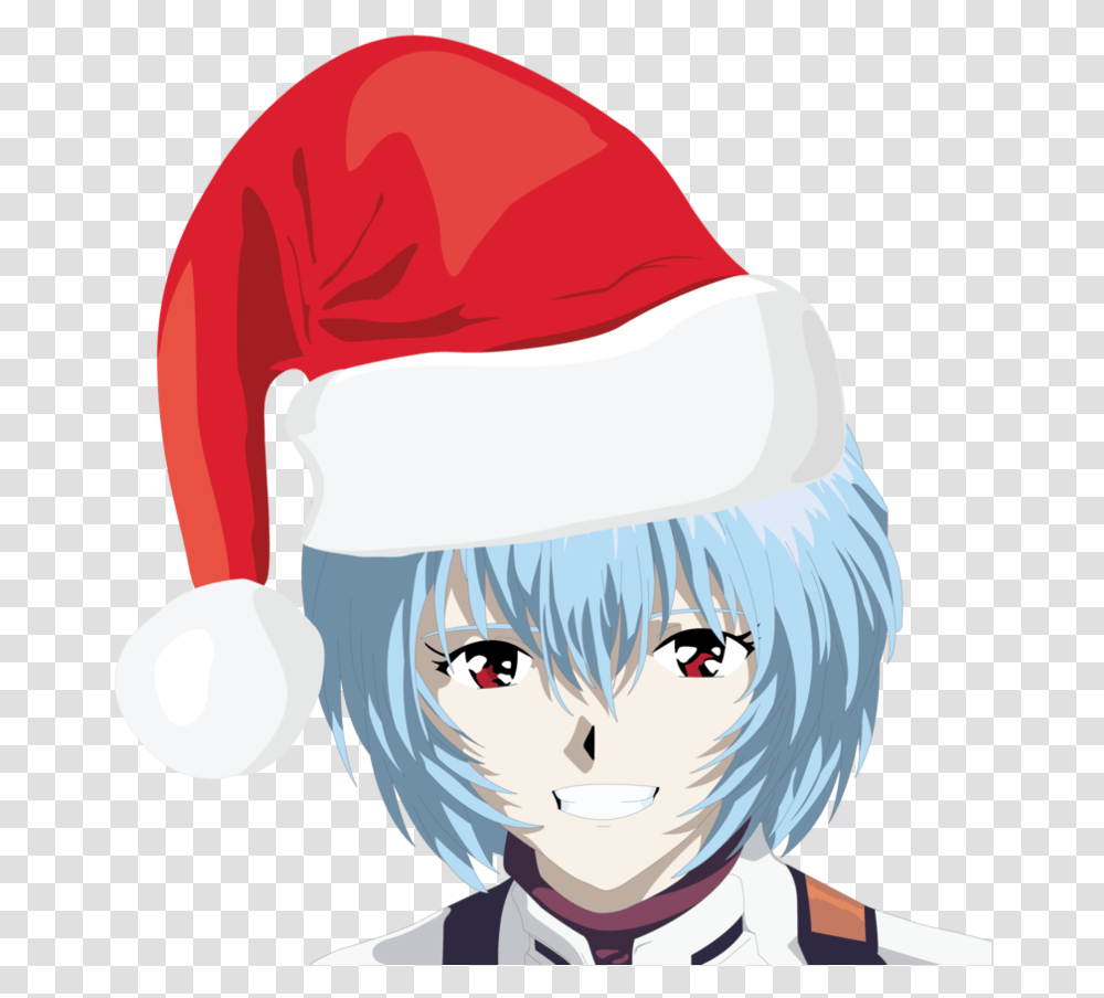 Rei Rei Ayanami Christmas Hat, Comics, Book, Person, Human Transparent Png