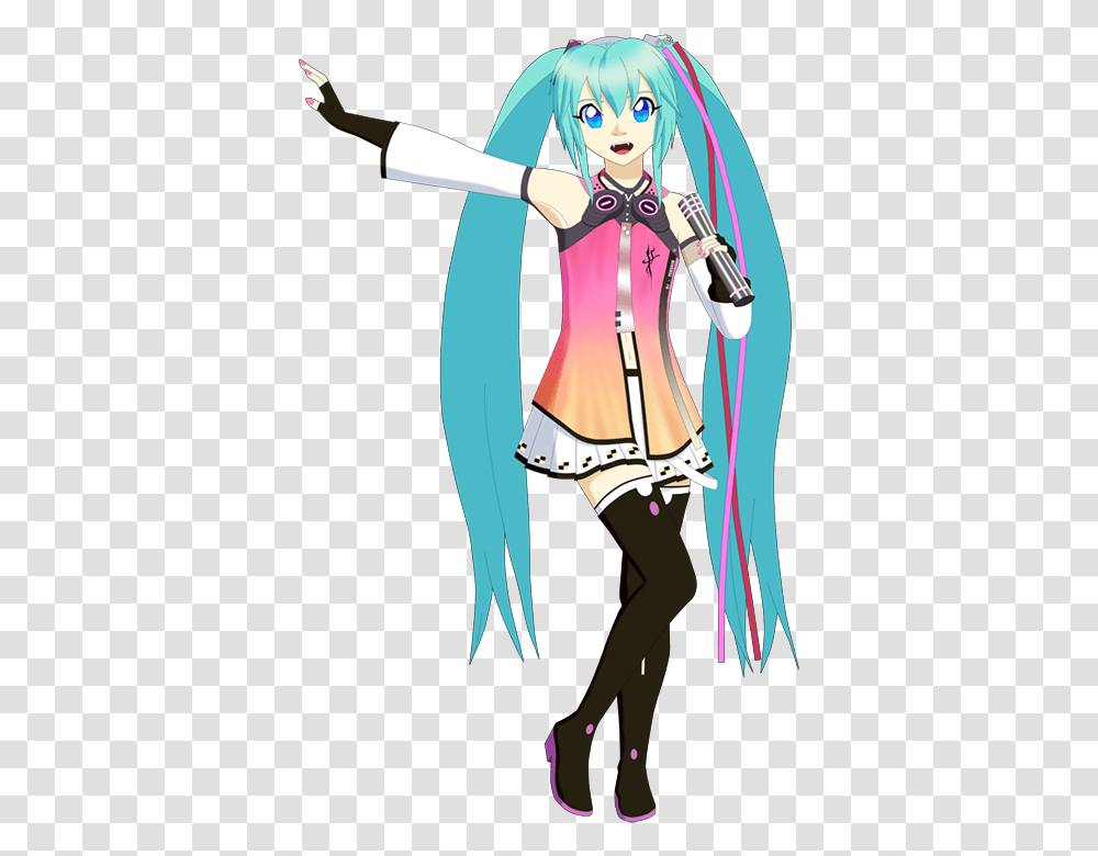 Reiko Tenshin's Hatsune Miku Star Vocalist Cosplay - Megami Hatsune Miku Star Vocalist, Comics, Book, Person, Manga Transparent Png