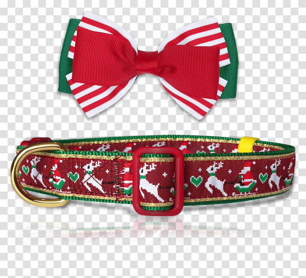 Reindeer Amp Santa Sled Holiday Dog Collar With Bowtie, Accessories, Accessory, Necktie, Bow Tie Transparent Png