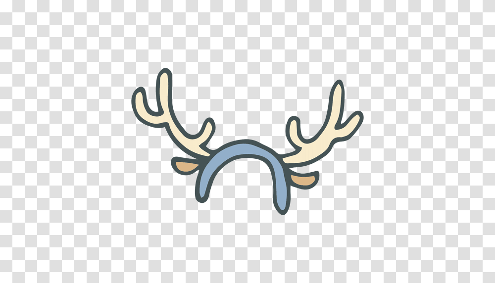 Reindeer Antler Headband Hand Drawn Cartoon Icon, Antelope, Wildlife, Mammal, Animal Transparent Png
