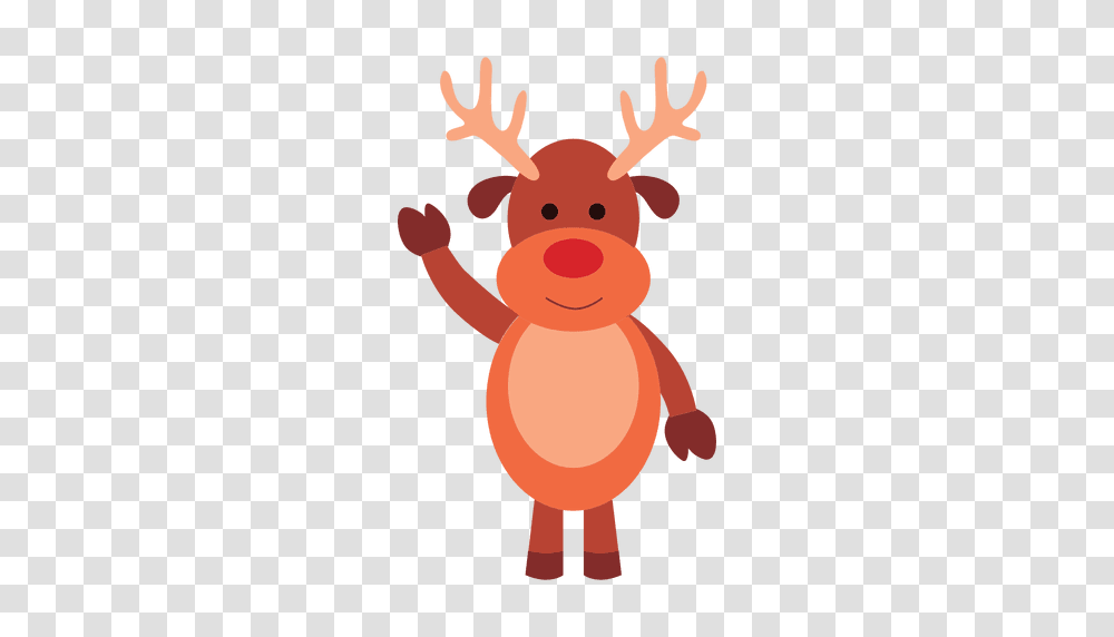 Reindeer Cartoon Waving Hello, Wildlife, Animal, Mammal, Food Transparent Png