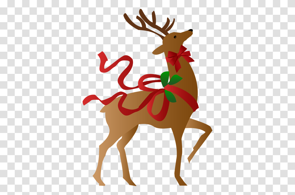 Reindeer Clipart Free Christmas A Clip Vector Black And White, Poster, Advertisement, Gift, Sack Transparent Png