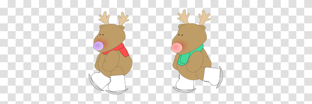 Reindeer Clipart Ice Skating, Snowman, Winter, Outdoors, Nature Transparent Png