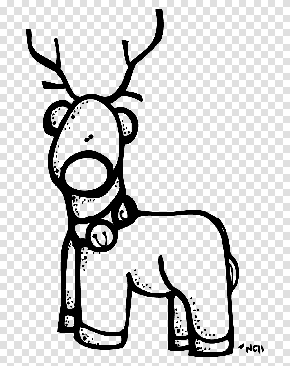 Reindeer Clipart Melonheadz Melonheadz Christmas Clipart Black And White, Number, Cross Transparent Png