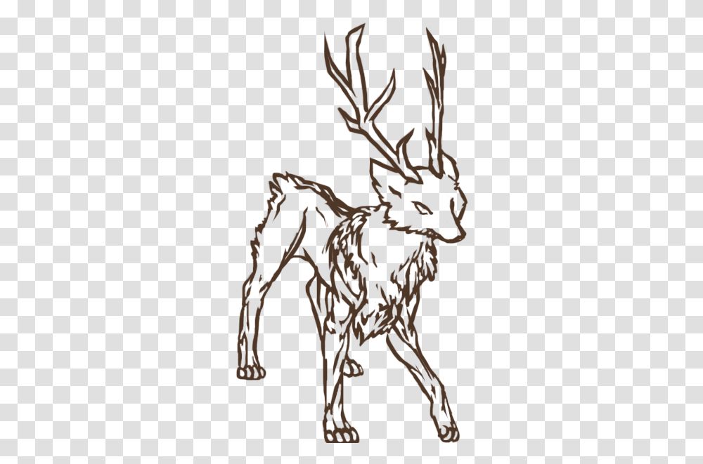 Reindeer Dog Drawing Clip Art Outline Wolf Drawing, Pattern, Statue, Sculpture, Ornament Transparent Png