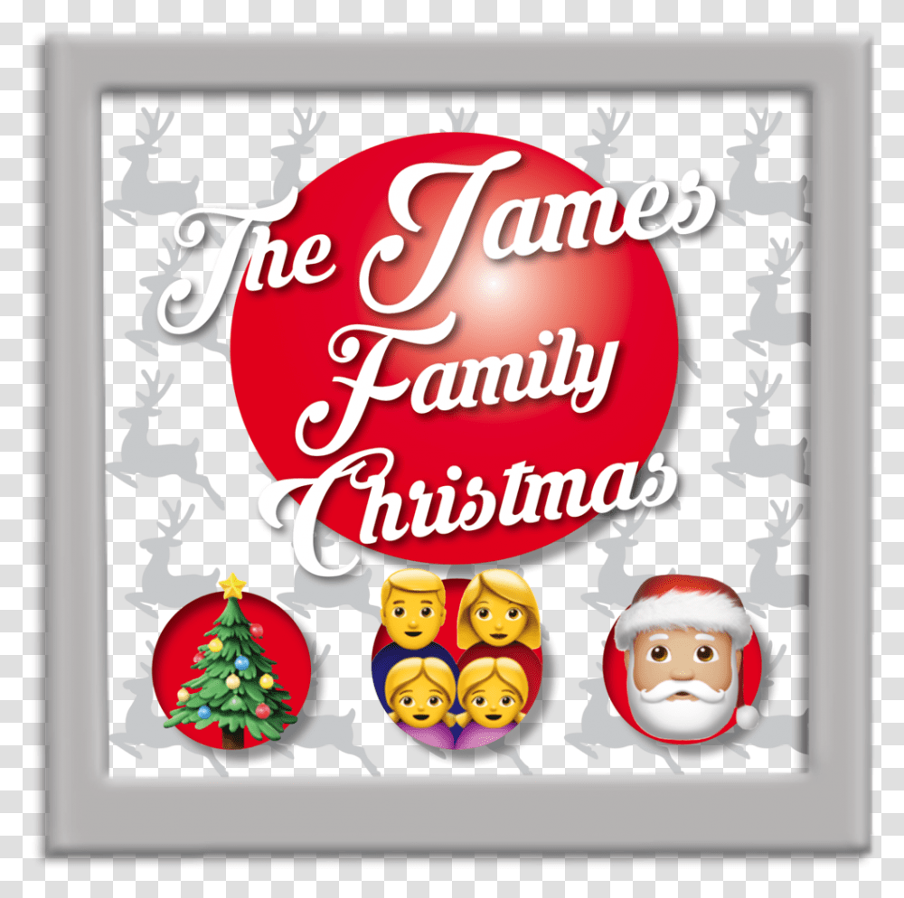 Reindeer Family Personalised Emoji Art With Silver, Advertisement, Poster, Doll, Flyer Transparent Png