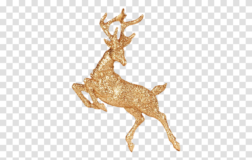 Reindeer Gold Reindeer, Wildlife, Mammal, Animal, Figurine Transparent Png
