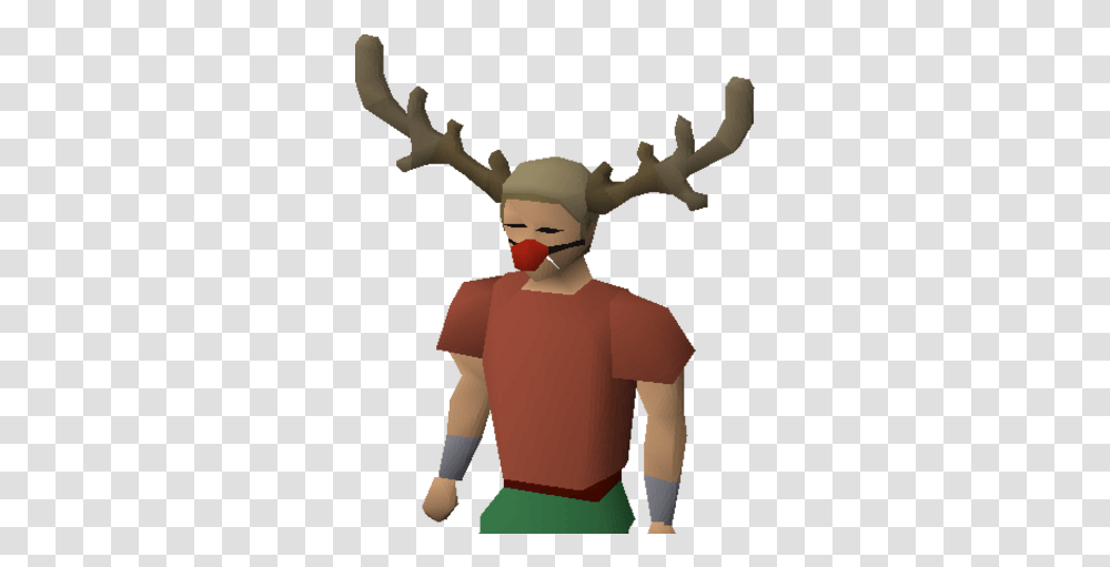 Reindeer Hat Runescape Bobble Scarf, Person, Toy, Doll, Figurine Transparent Png