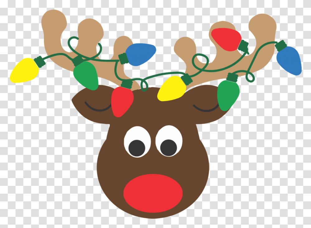 Reindeer Head With Lights - A Little Bit Of Bling And More Clip Art Reindeer Head, Plant, Seed, Grain, Produce Transparent Png