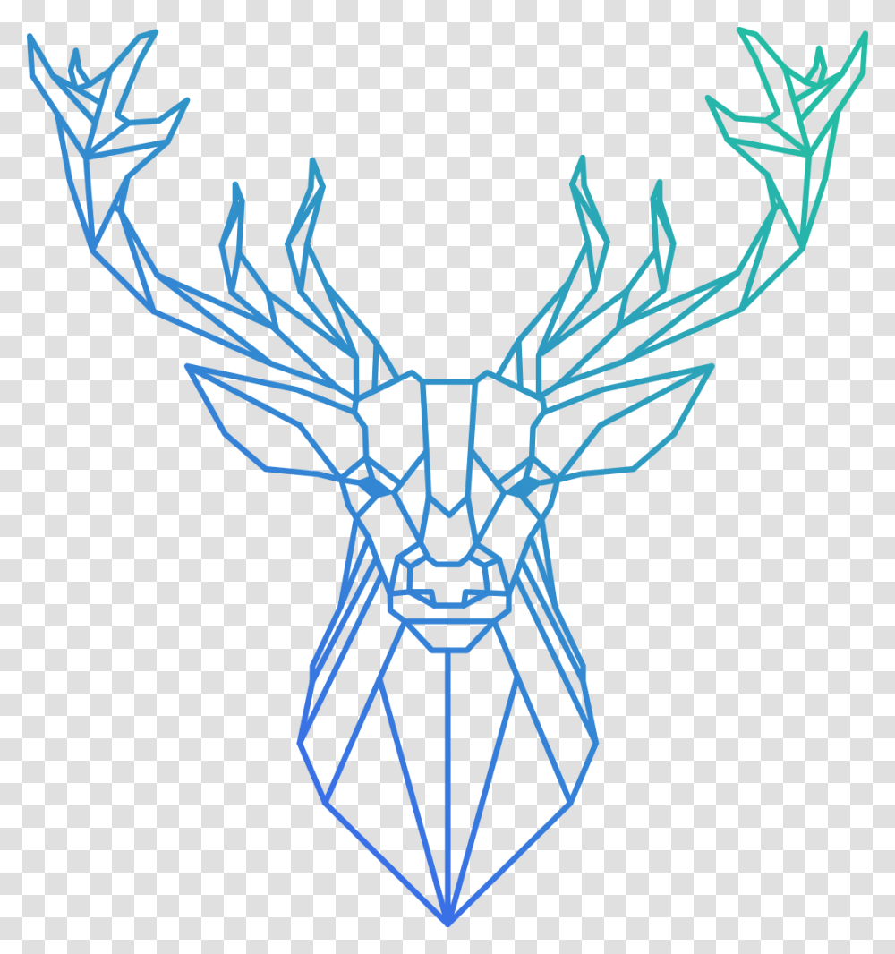 Reindeer Polygon Geometry Deer Geometric, Emblem, Logo, Trademark Transparent Png