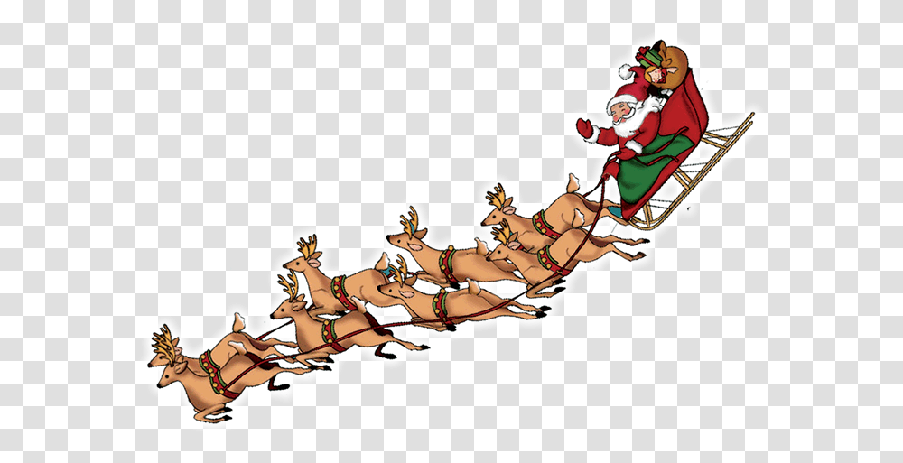 Reindeer Santa Claus Rudolph Clip Art Santa Sleigh Background, Sled, Horse, Mammal, Animal Transparent Png