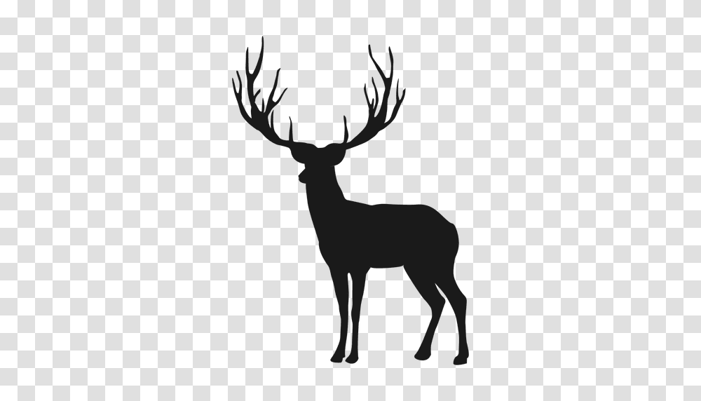 Reindeer Silhouette, Antelope, Wildlife, Mammal, Animal Transparent Png