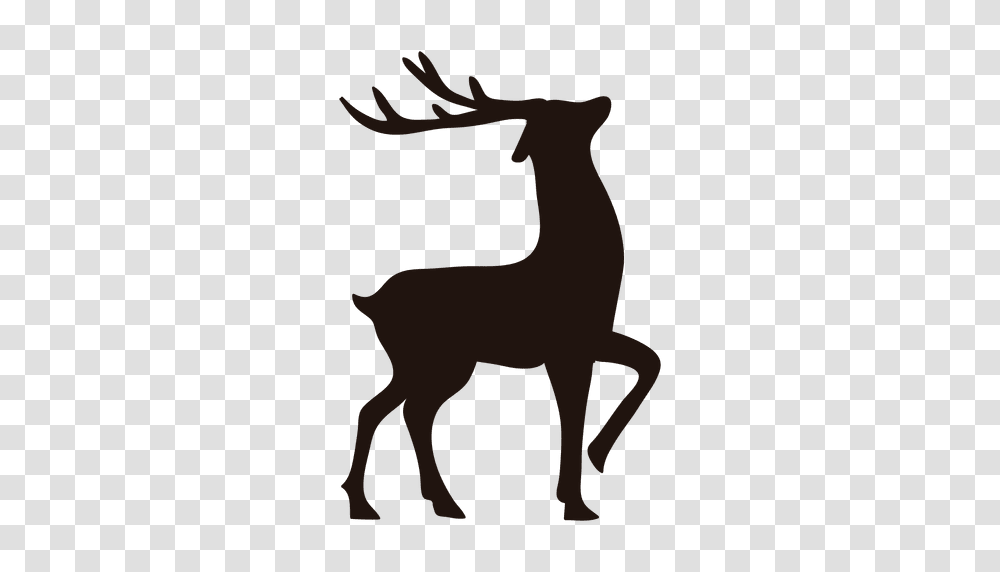 Reindeer Silhouette Standing, Wildlife, Mammal, Animal, Antelope Transparent Png
