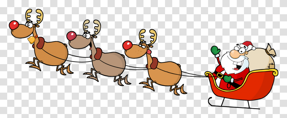 Reindeer Sleigh 5 Image Free Christmas Clip Art, Bird, Animal, Dodo, Kiwi Bird Transparent Png