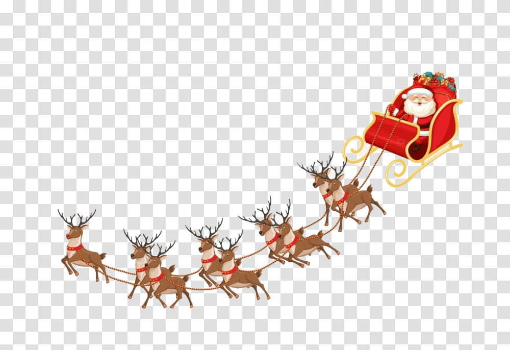 Reindeer Sleigh Clipart Background Reindeer Clipart, Pattern, Transportation, Vehicle Transparent Png