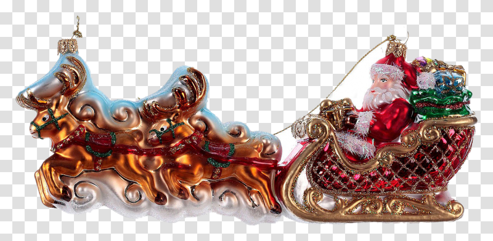 Reindeer Sleigh Pic Addobbi Holyart In Vetro Soffiato, Accessories, Jewelry, Ornament, Gemstone Transparent Png