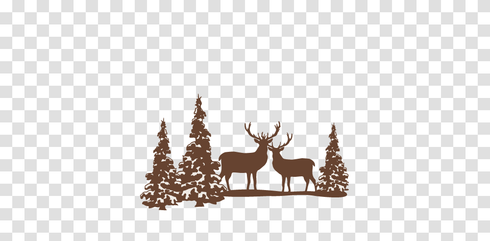 Reindeer Winter Scene Scrapbook Cute Clipart, Elk, Wildlife, Mammal, Animal Transparent Png