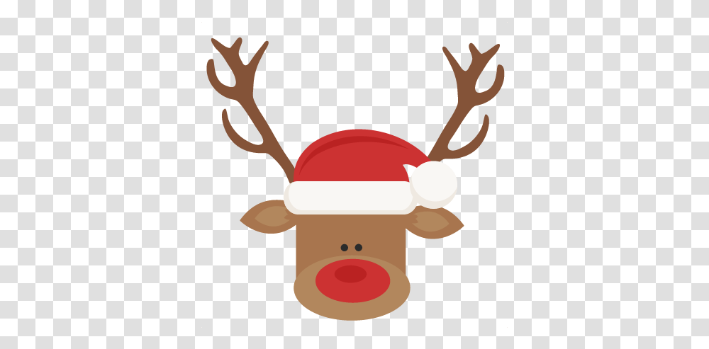 Reindeer With Santa Hat Svg Cutting Files For Scrapbooking Reindeer With Santa Hat Transparent Png