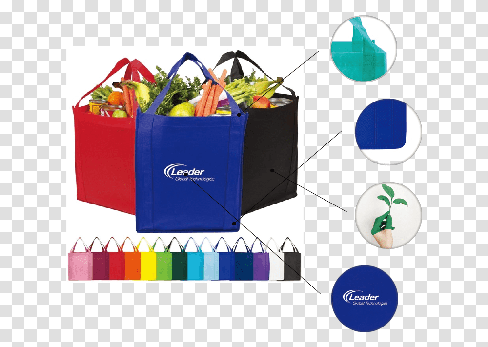 Reinforced Handles 10 Bottom Gusset Eco Friendly Supermarket Bag Recycling, Shopping Bag, Box, Tote Bag Transparent Png