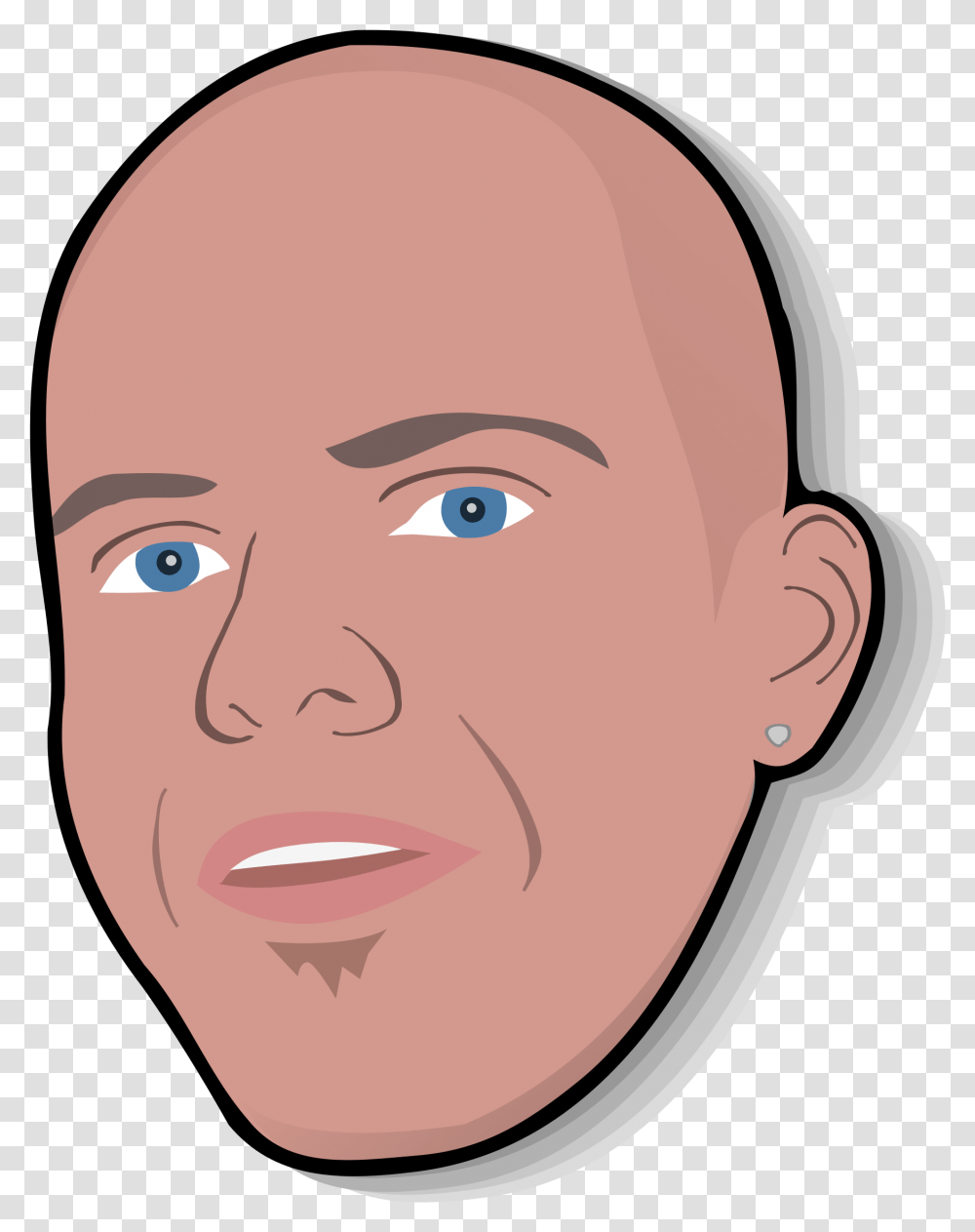 Rejon S Head Clip Arts No Hair Blue Eyes Male, Face, Jaw, Skin, Smile Transparent Png