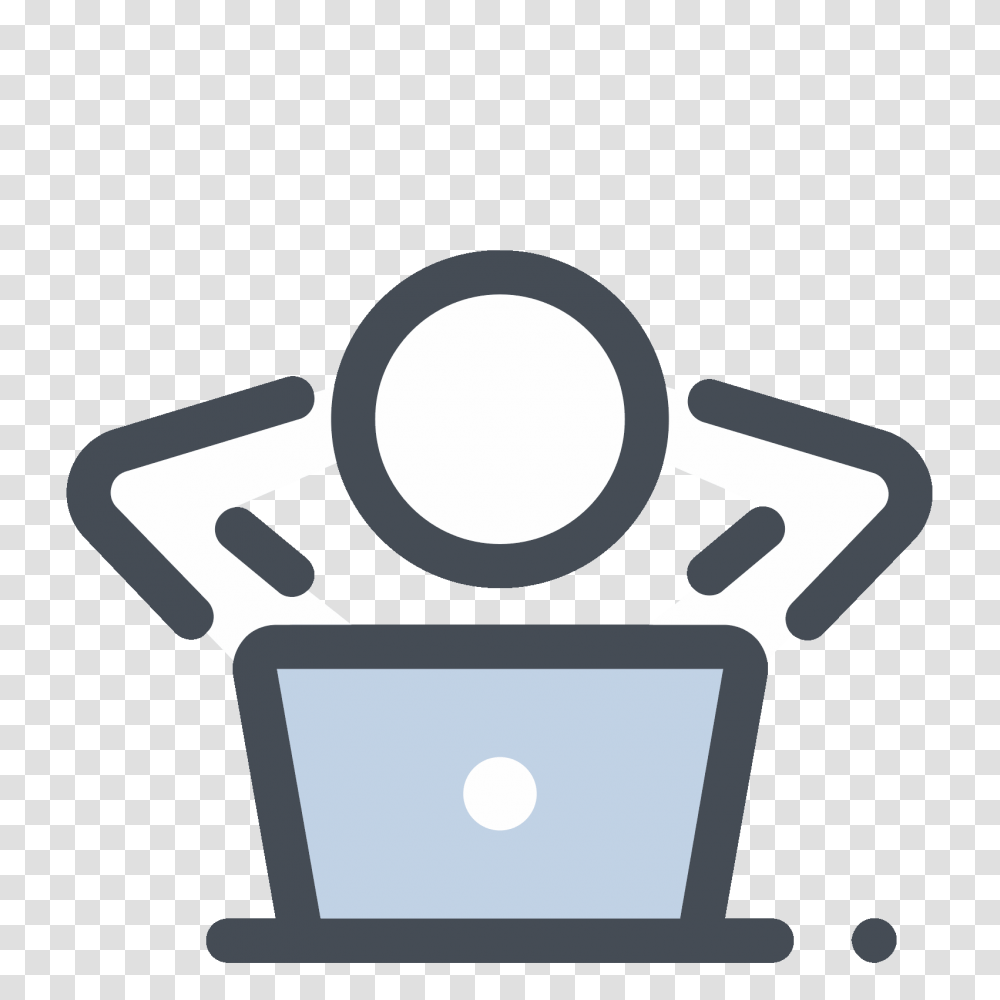 Relajado Sentado En La Computadora Icono, Electronics, Security, Wristwatch, Magnifying Transparent Png