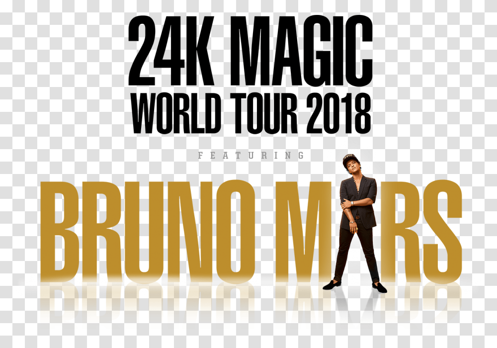 Related Image Bruno Mars 24k Magic World Tour 2018, Person, Paper, Advertisement Transparent Png