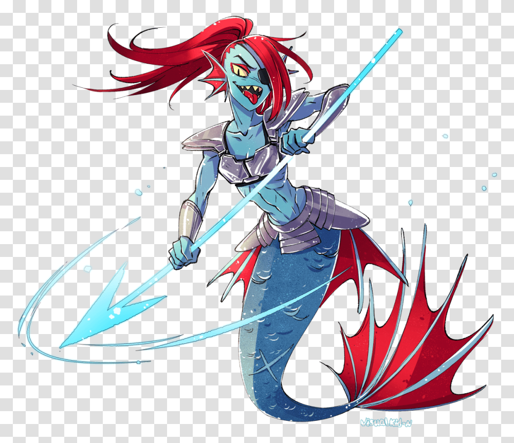 Related Image Undyne Fanart Anime Sketches Undyne Undertale Anime Style, Helmet, Clothing, Apparel, Person Transparent Png