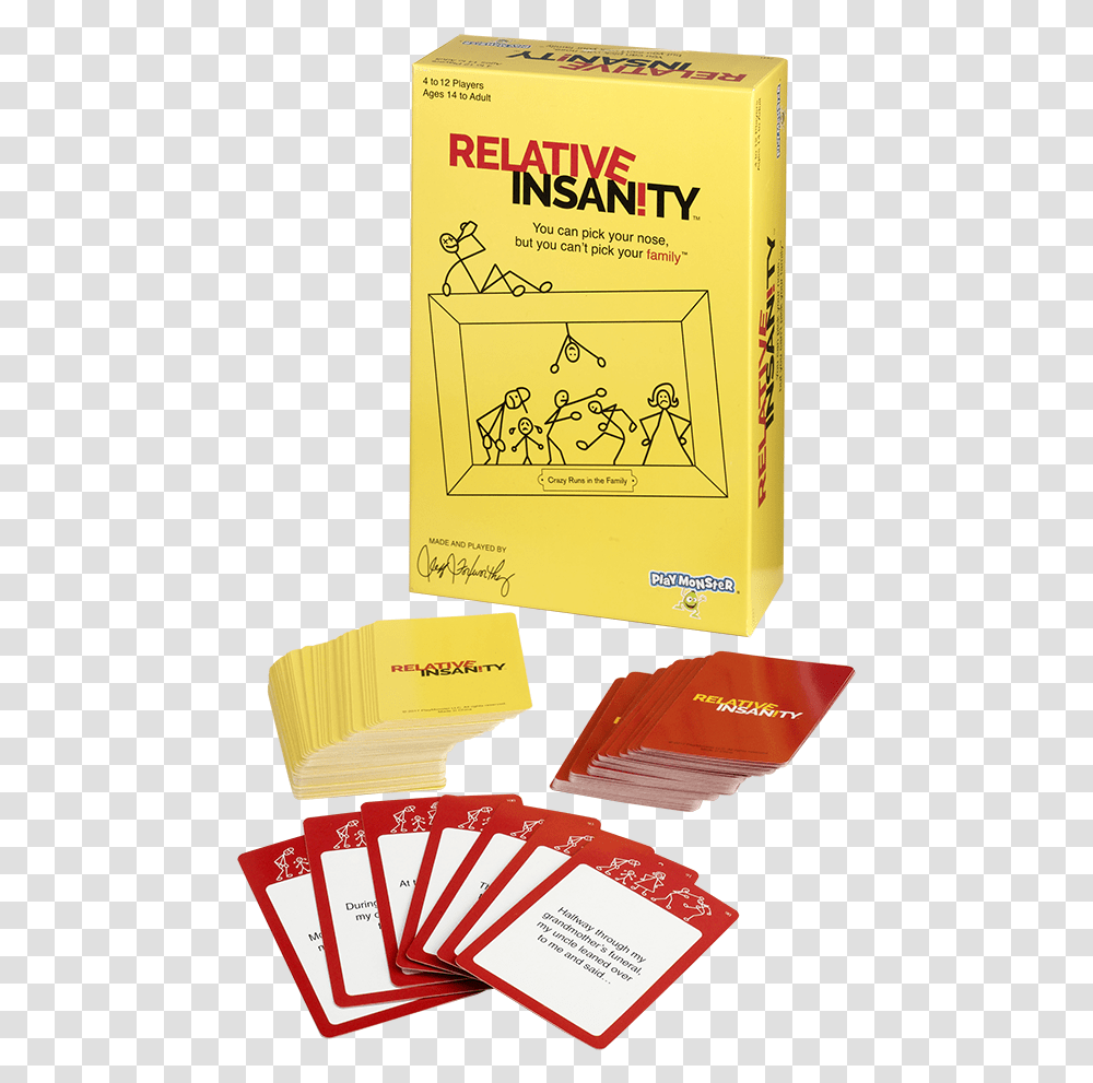 Relative Insanity Party Game, Label, Plant, Food Transparent Png