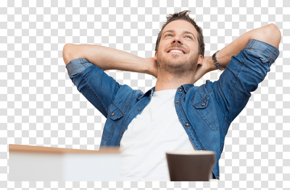 Relaxed Man Happy Man, Person, Human, Apparel Transparent Png
