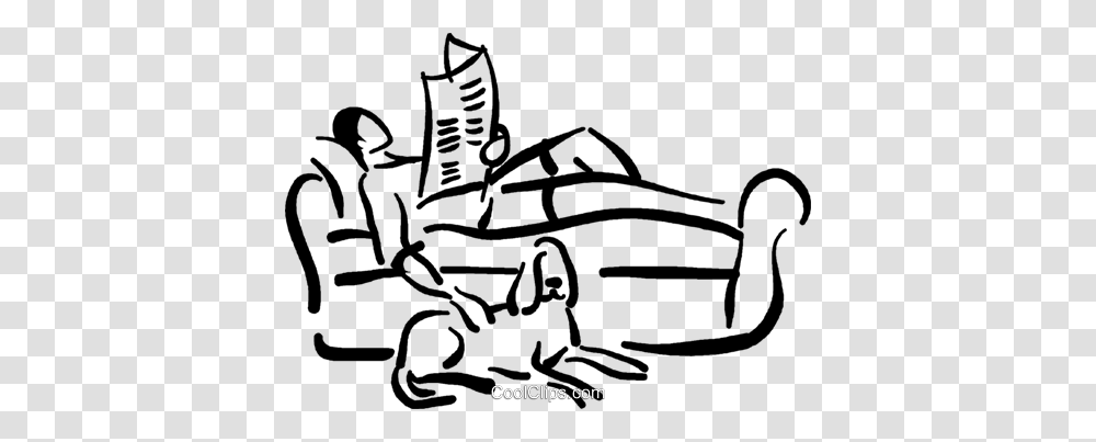 Relaxing On The Couch Royalty Free Vector Clip Art Illustration, Drawing, Doodle, Handwriting Transparent Png