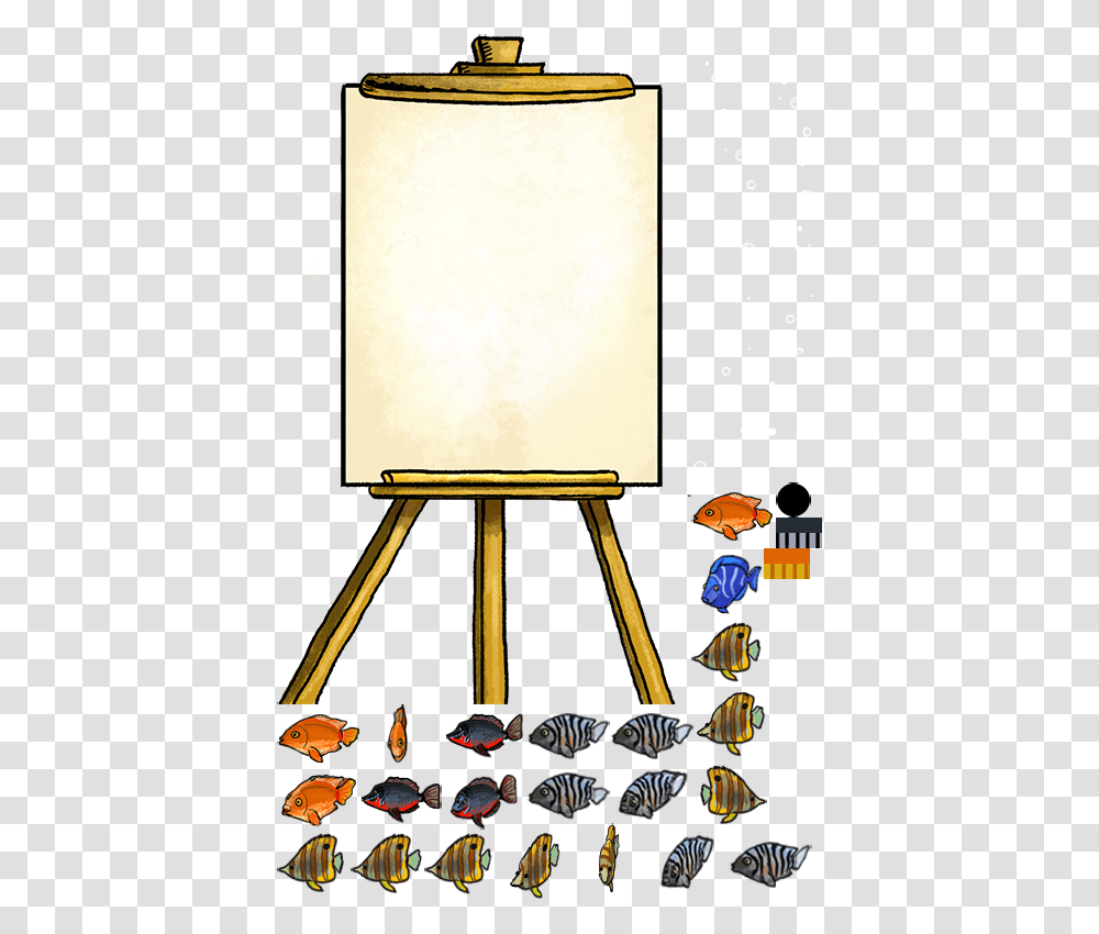 Release Focuses Easel, Canvas, Lamp, White Board, Fish Transparent Png