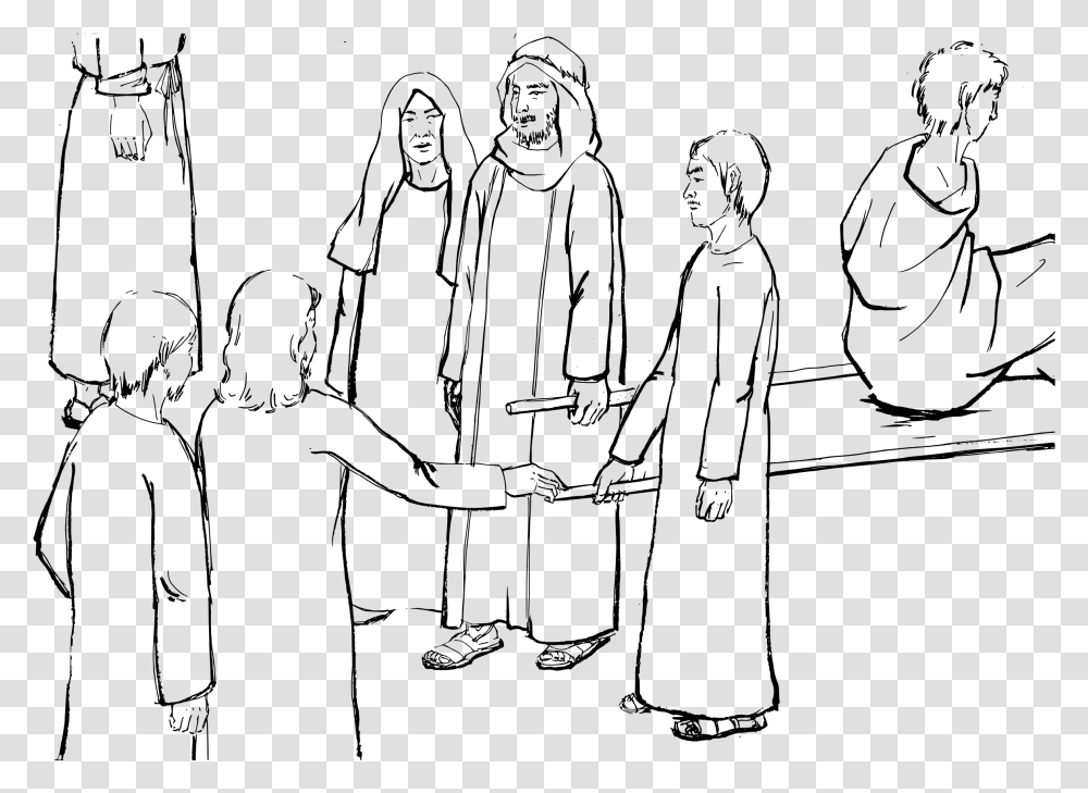 Religion Peoples Clip Arts Jesus Raises The Widows Son Coloring Page, Gray, World Of Warcraft Transparent Png