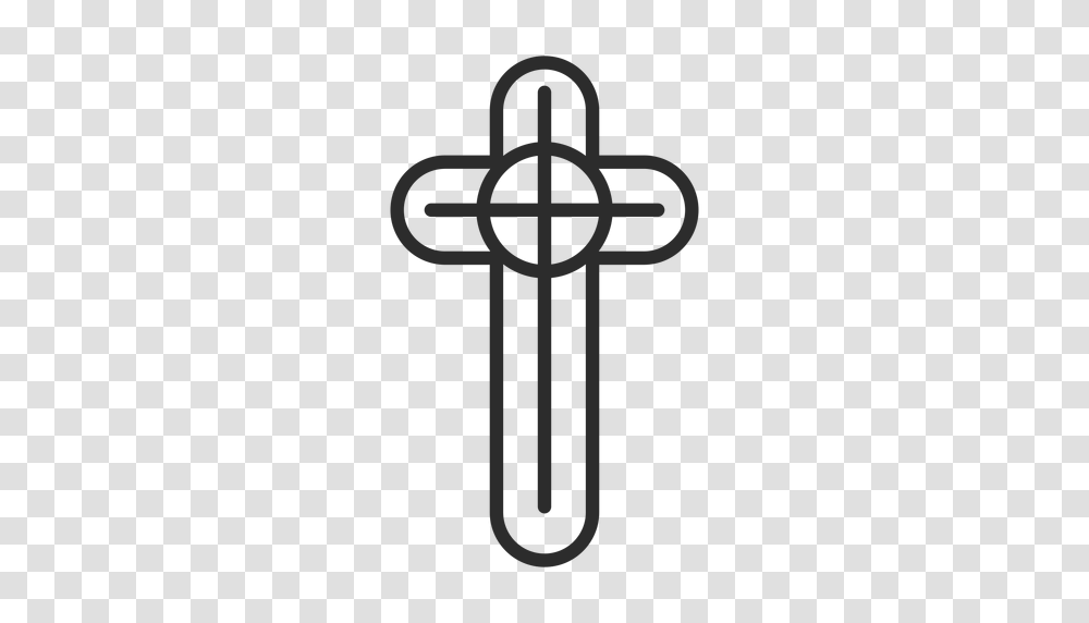 Religious Christian Cross Stroke Icon, Crucifix Transparent Png