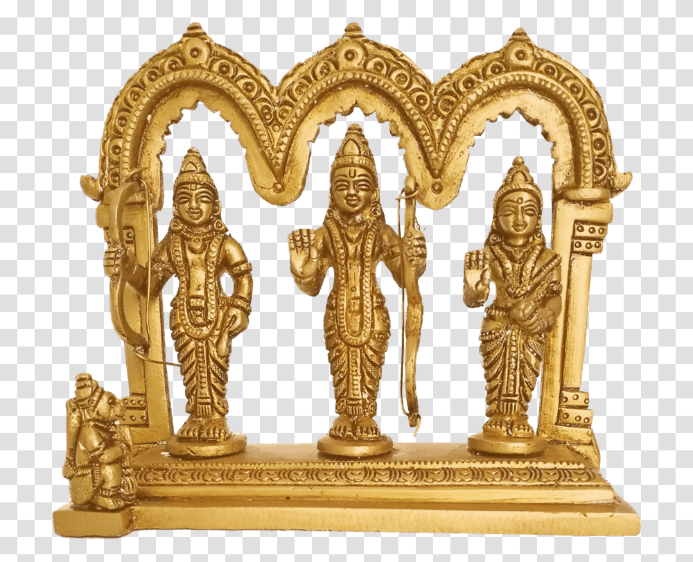 Religious Goddess Sita Devi With Ram And Laxman Brass Ram Laxman Sita, Altar, Architecture, Building, Gold Transparent Png