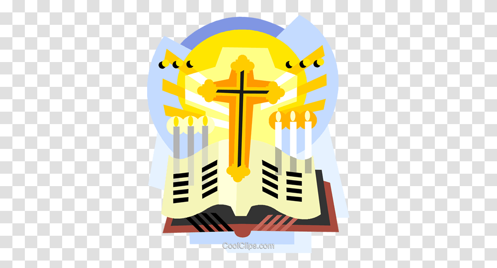Religious Items The Cross With Bible Royalty Free Vector Clip Art, Architecture, Building, Poster Transparent Png