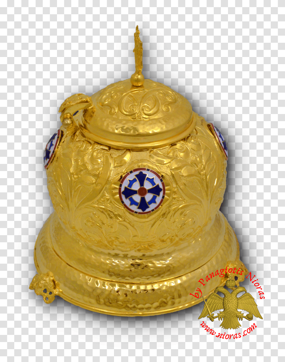 Reliquary Crown Box Gold Plated With Enamel Icon Saint Antique Transparent Png