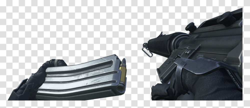Reloading Aw Assault Rifle, Gun, Weapon, Weaponry, Person Transparent Png