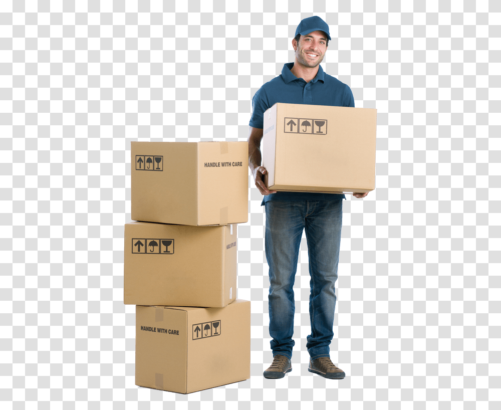 Relocating Guy Moving Boxes, Package Delivery, Person, Carton, Cardboard Transparent Png