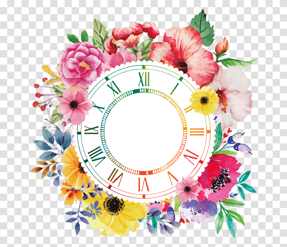 Reloj Vinilo Pared Minimalismo Floral Background Flower Circle Design, Graphics, Art, Floral Design, Pattern Transparent Png