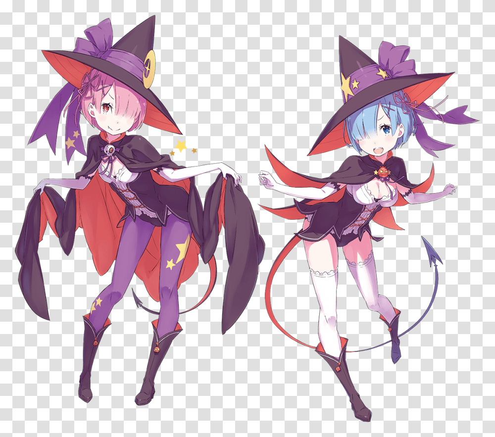 Rem And Ram Halloween, Comics, Book, Person, Human Transparent Png